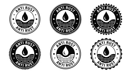 Obraz premium Anti Rust Metal Protection Certification Seal for Industrial Coating Services and Automotive Corrosion Prevention Marketing Graphics