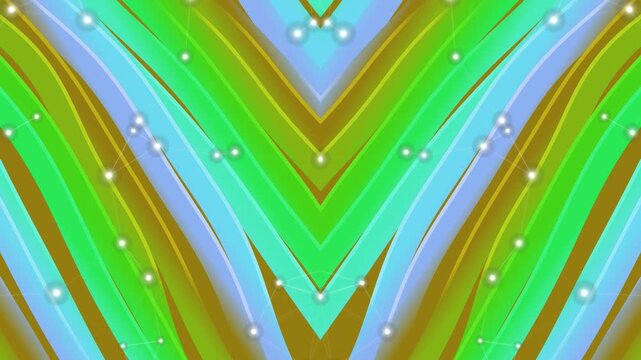 Symmetrical abstract pattern with mint green and black geometric shapes visually appealing