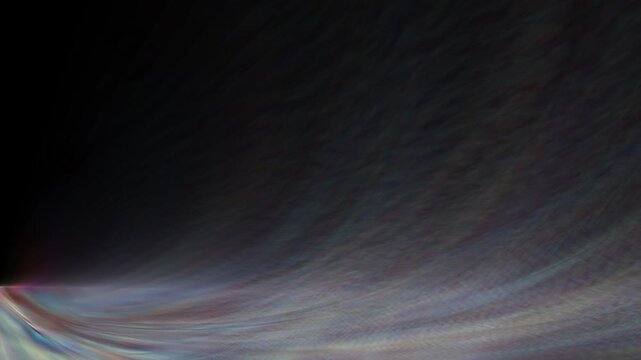 Abstract Wispy Light Wave Overlay Seamless Loop 4K. Soft flowing iridescent energy stream animation on black background