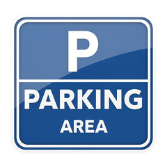 Blue Parking Area Sign with White P Symbol - Information and Guidance