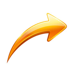Golden Curved Arrow Symbol, Upward Direction, Progress and Success Icon