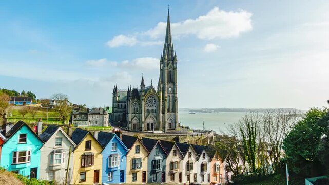 Cobh Ireland, Cork, St Colman's Cathedral and Deck of Cards Day Timelapse Video