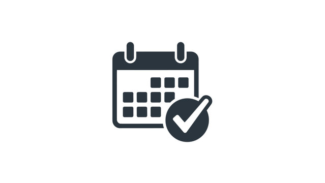 Calendar Icon with Checkmark Symbol.