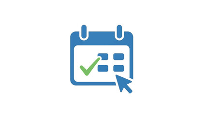 Calendar Icon with Checkmark and Cursor.