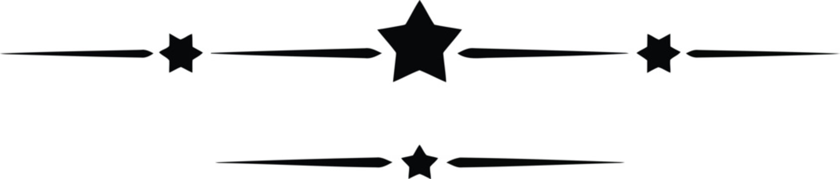 A modern decorative element featuring sharp black geometric shapes arranged in two horizontal rows on white