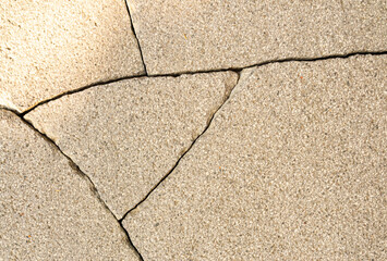 Obraz premium Crack wall texture background broken earthquake effect, whtie grey building cement damage pattern plaster grunge black line paint surface abstract, construction rough street concrete backdrop