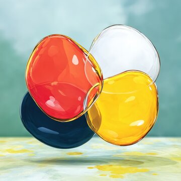 a smart city with glowing flow of traffic and data Colorful Glass Art Glassware Bubble Shapes Abstract Decorative Design Collection a human brain with glowing flow of thoughts and ideas glowing flow