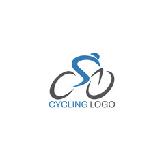 World Cycling Logo &ndash; Modern Bicycle Rider Emblem for Sports, Fitness, and Eco Brand