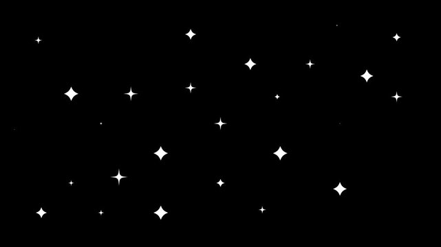 Star blinking glitter sparkle on Black background, Magic flash, glitter motion explosion or shimmering animation on Black background.4k star sparkle vector doodles, glowing light effect.