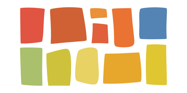 Colorful rectangular shapes on white background rectangles abstract
