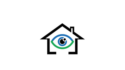 House Icon with Eye Symbol Inside.