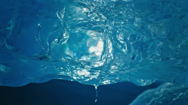 Deep Sapphire Hues Explore the intense blues, aquas, and greens, sometimes almost black, of thick glacial ice, showcasing its vibrant natural colors.