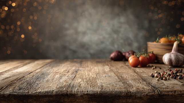 Food photography background, rustic wooden table