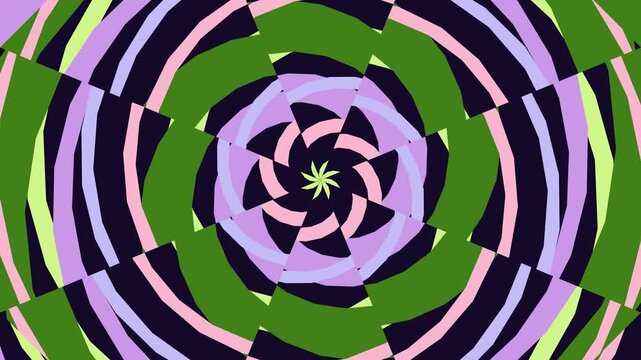 Symmetrical abstract pattern with mint green and black geometric shapes visually appealing