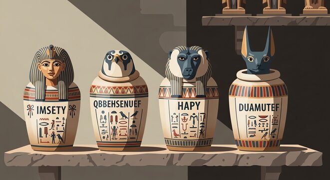 Egyptian Canopic Jars: Sons of Horus Collection