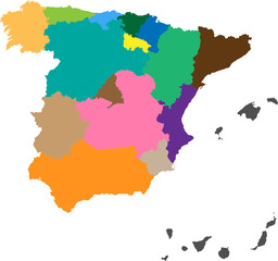 Vector map of spain for travel design.