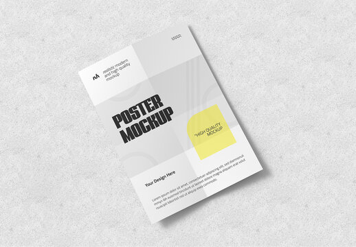Folded Poster Flyer Mockup Template