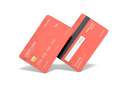 Front & Back Credit Card Mockup Template