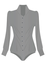 Grey bodysuit shirt. vector illustration