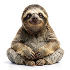 Fototapeta premium Funny Smiling Sloth Character for Social Media Memes and Motivation