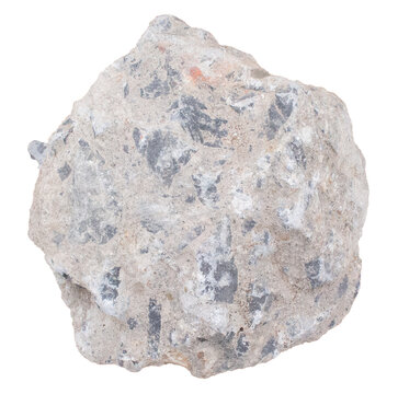 Rough Natural Granite Rock Stone Mineral Sample Isolated On White Background