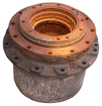 Rusty Vintage Gear Hub Metal Component From Heavy Industrial Machinery Equipment