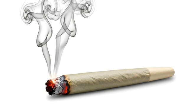 Joint burning with smoke and transparent background
