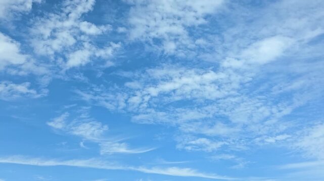Cloudscape, Timelapse of Blue sky with clouds in textured pattern for fresh summer backgrounds and banners