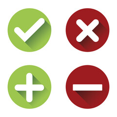 Obraz premium Plus Minus Icon Vector – Add Remove Math Symbol Set