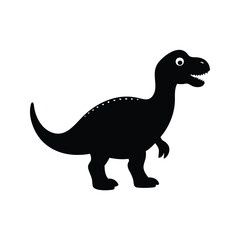 Fototapeta premium Black and white dinosaur silhouette vector illustration with detailed body parts and simple design, toy dinosaur silhouette vector illustration