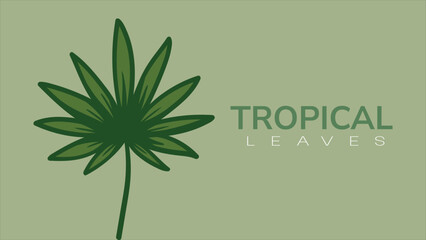 Vibrant tropical leaf design with green hues and modern typography © MD
