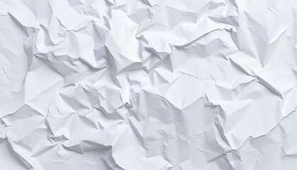 Obraz premium Close-up of a crumpled sheet of white paper, showing deep creases and texture, paper texture, vintage