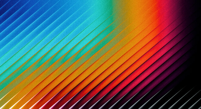 Grainy ribbed vibrant rainbow gradient background with diagonal lines and subtle texture effect