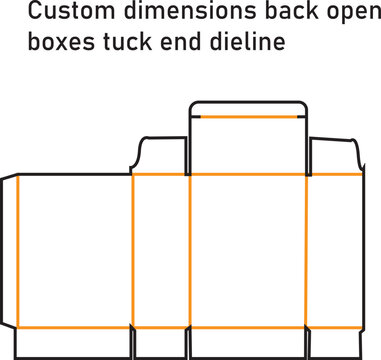 Custom dimensions gable tuck end box suitcases dieline vector template with handle for retail gift packaging