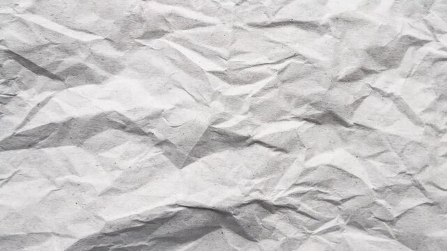 Textured close up of a crinkled and crumpled white paper surface for abstract backgrounds