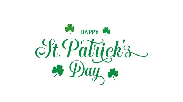 Happy Saint Patrick on a white background, suitable for St. Patrick's day social media posts or greeting cards. Alpha channel 4k