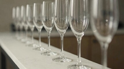 Upscale Wine Glass Collection for a Formal Event - Champagne Flute, Sparkling Clear Crystal
