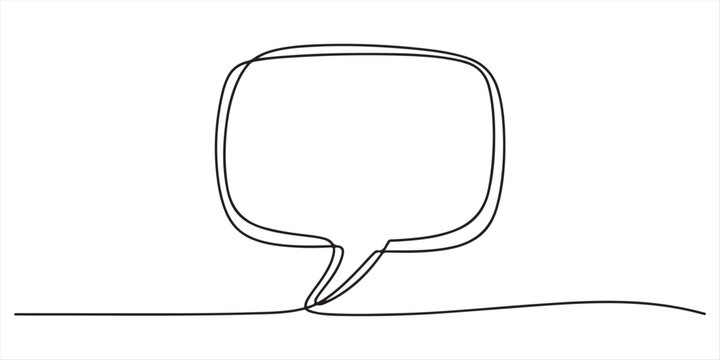 Speech bubble continuous one line art drawing conversation chat speech bubble vector illustration. Speech bubble continuous one line art drawing conversation chat speech bubble vector illustration