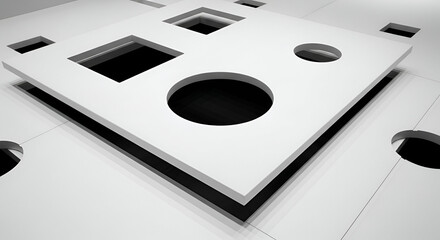 Modern architectural detail with geometric cutouts and sleek design