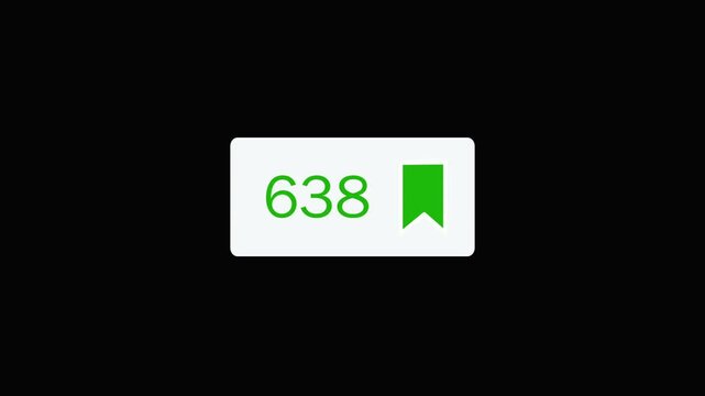 Social Media Save Button Icon Animated Counter UI App Engagement Digital Minimal High Resolution Motion