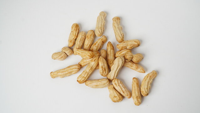 solated white batik peanuts or lurik peanuts (Arachis hypogaea L.) that are still raw but have been washed clean have a purple-white inside.