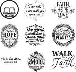 Fototapeta premium Christian Hope & Faith Bundle – Bible Verse Typography Designs for T-Shirts, Stickers & Wall Art