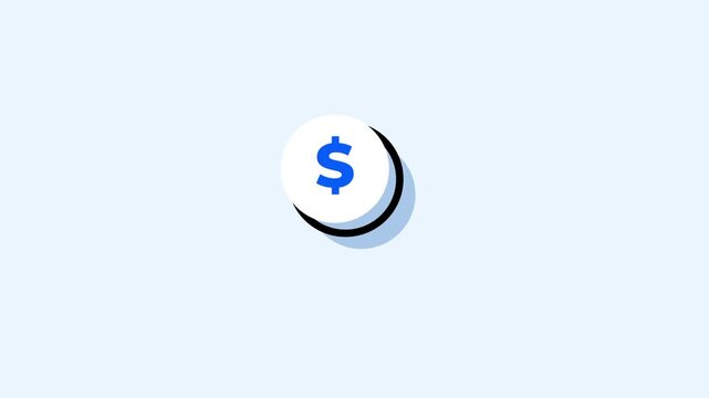 Blue dollar coin icon symbolizes digital currency or financial transactions secured by modern encryption and electronic payment processing systems