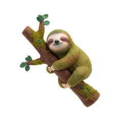 Cute Sloth Sleeping Peacefully on a Mossy Tree Branch