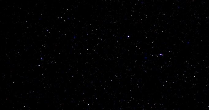 Space and stars, imitation. Twinkling of color four-pointed stars.  Smooth rotation. Use for background and texture.