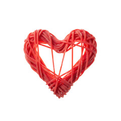 Red Heart Shape Woven From Elastic Bands