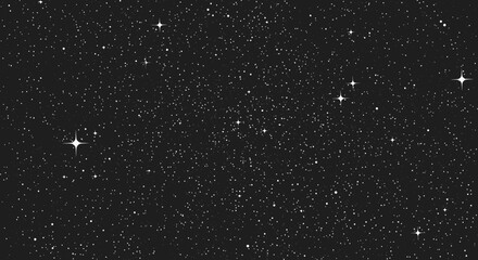 Sparkling Starry Night Sky Background Vector Illustration, Deep Space Cosmos Backdrop © Citra