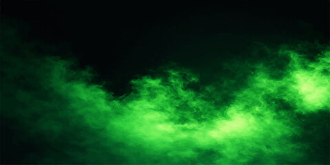 Obraz premium An abstract green smoke background featuring a dark texture of swirling clouds and light patterns that resemble a celestial space explosion or a deep nature backdrop