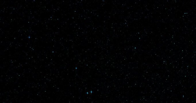 Space and stars, imitation. Twinkling of four-pointed stars.  Smooth rotation. Use for background and texture.