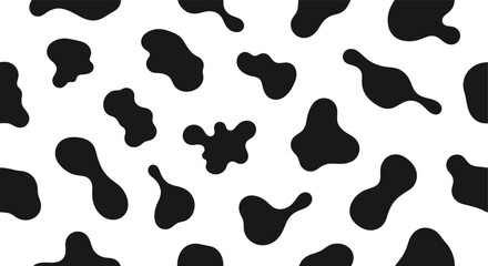 Fototapeta premium Black and white cow print pattern seamless background.